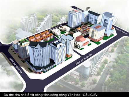 Phối cảnh tổng thể dự án khu nhà ở và công trình công cộng Yên Hòa